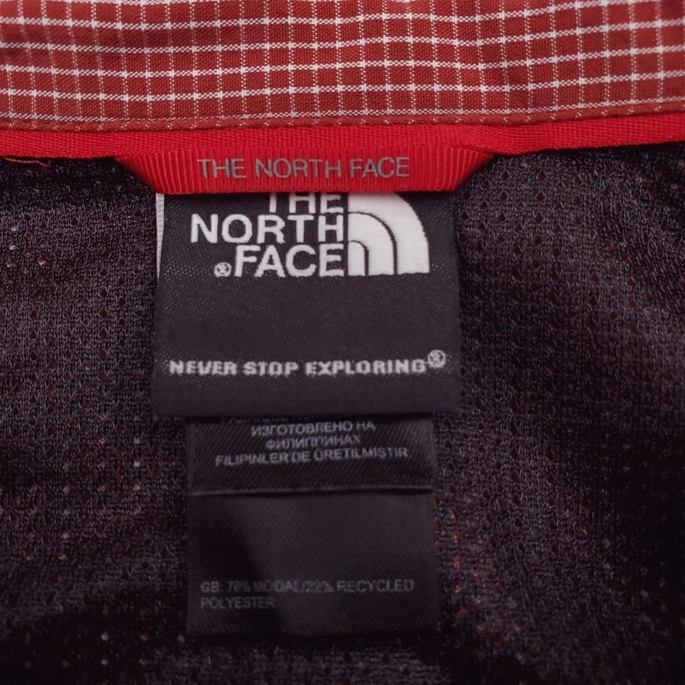 North Face Shirt Mens XXL Red Graph Check Button Up Short Sleeve Outdoor